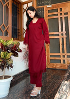 Cherry Red Handcrafted  Suit Set – Limited Edition