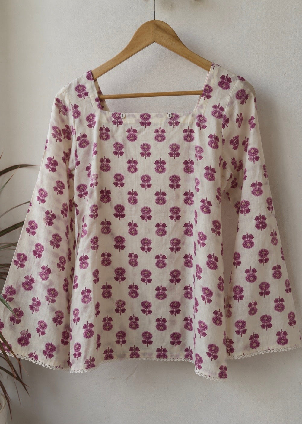 Lavender Meadow Bell Sleeve Kurti Size (M)