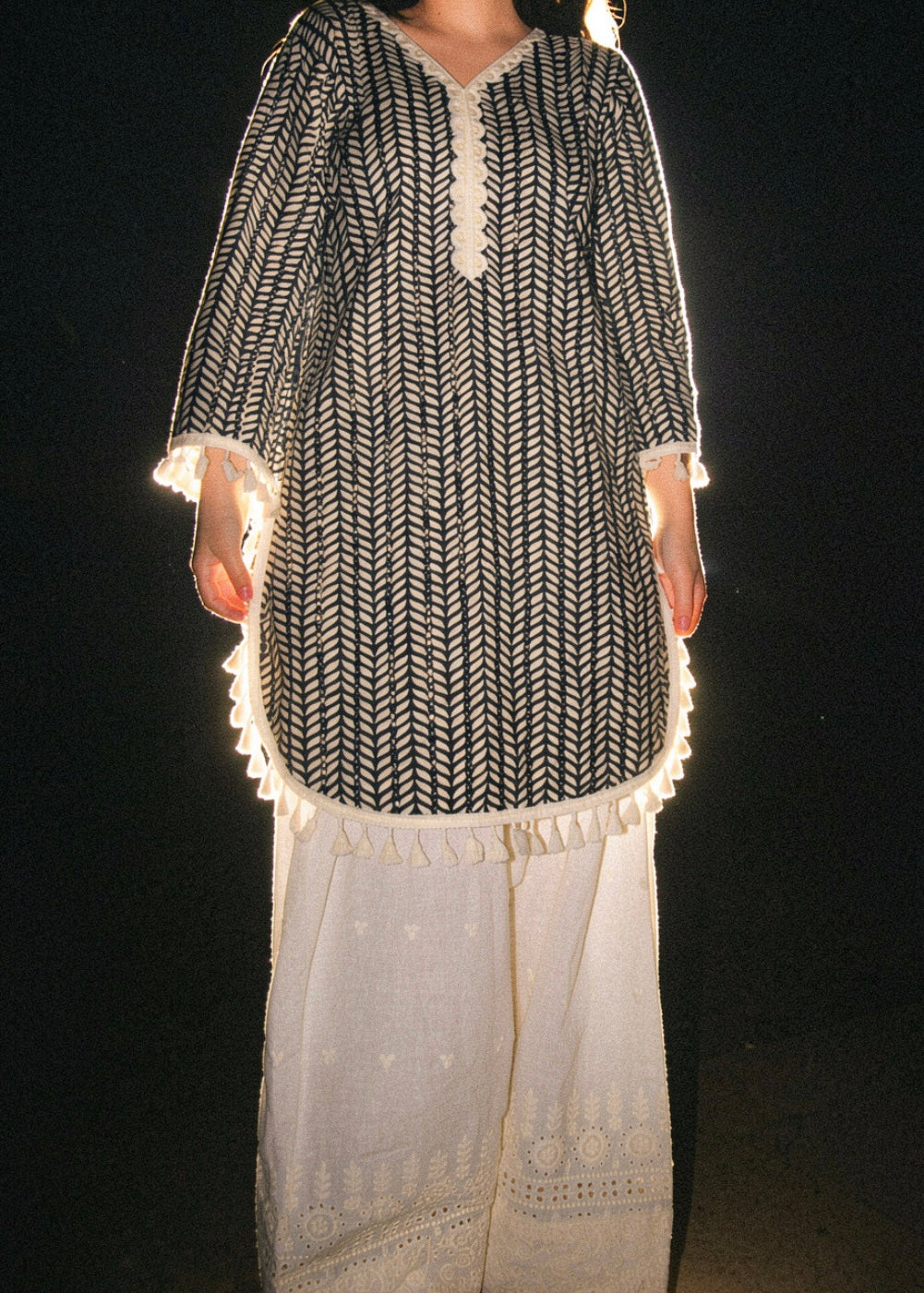 Pure Cotton Printed Kurti with Chikankari Farshi  salwar