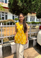 Yellow Floral Print Kurti