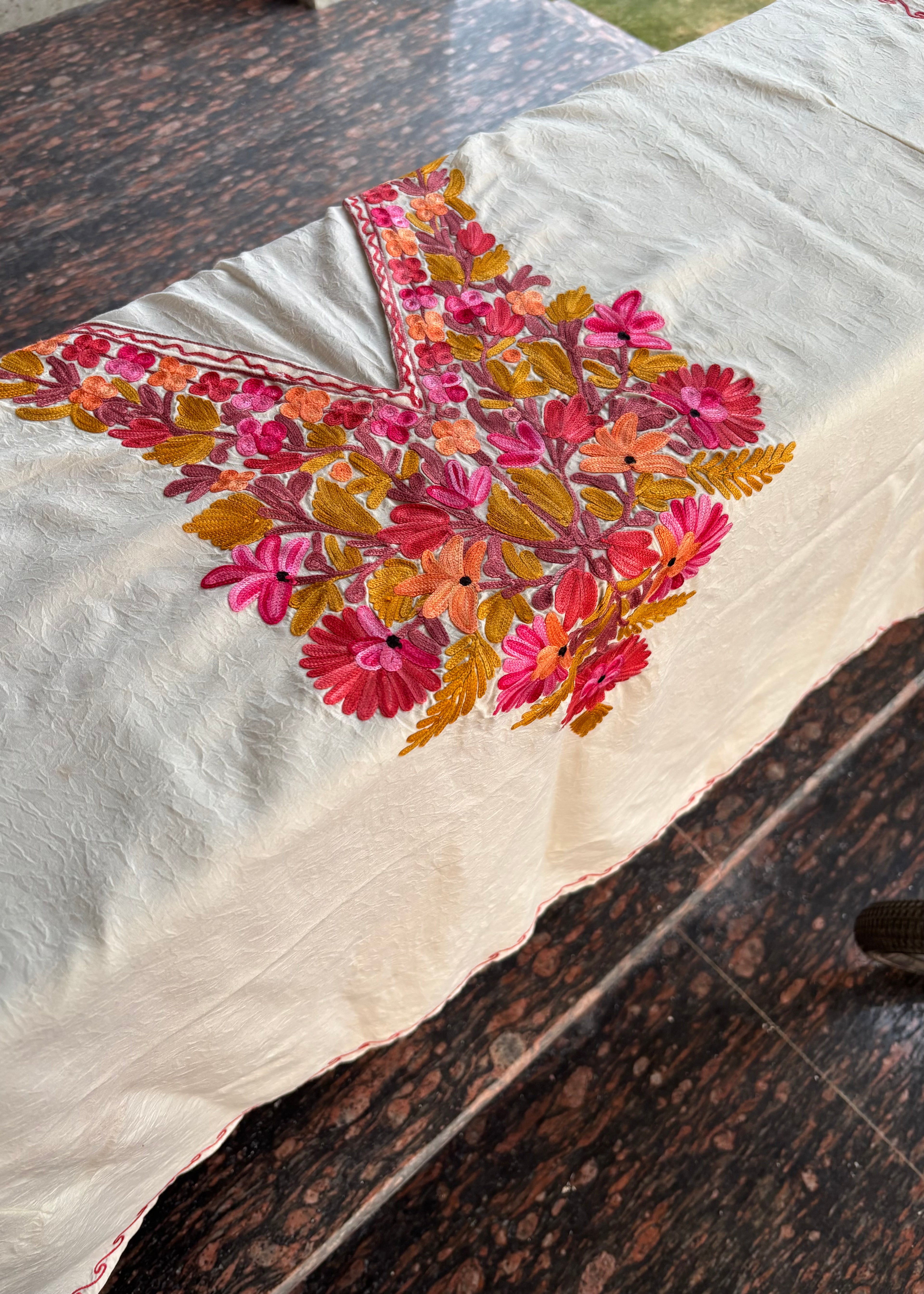 Kashmiri Kaftan – Crush Cotton | Off White