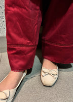 Cherry Red Swiss Cotton Kurta Set