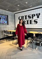 Cherry Red Swiss Cotton Kurta Set