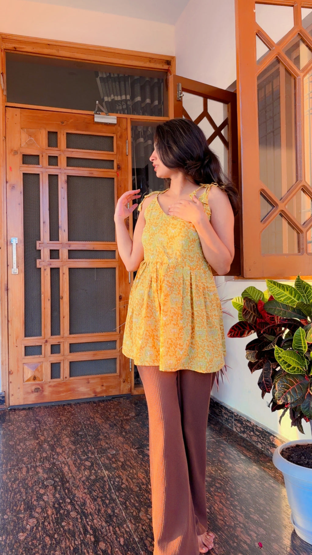 Pure Cotton Printed Kurti  (Size  M)