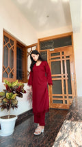 Cherry Red Handcrafted  Suit Set – Limited Edition