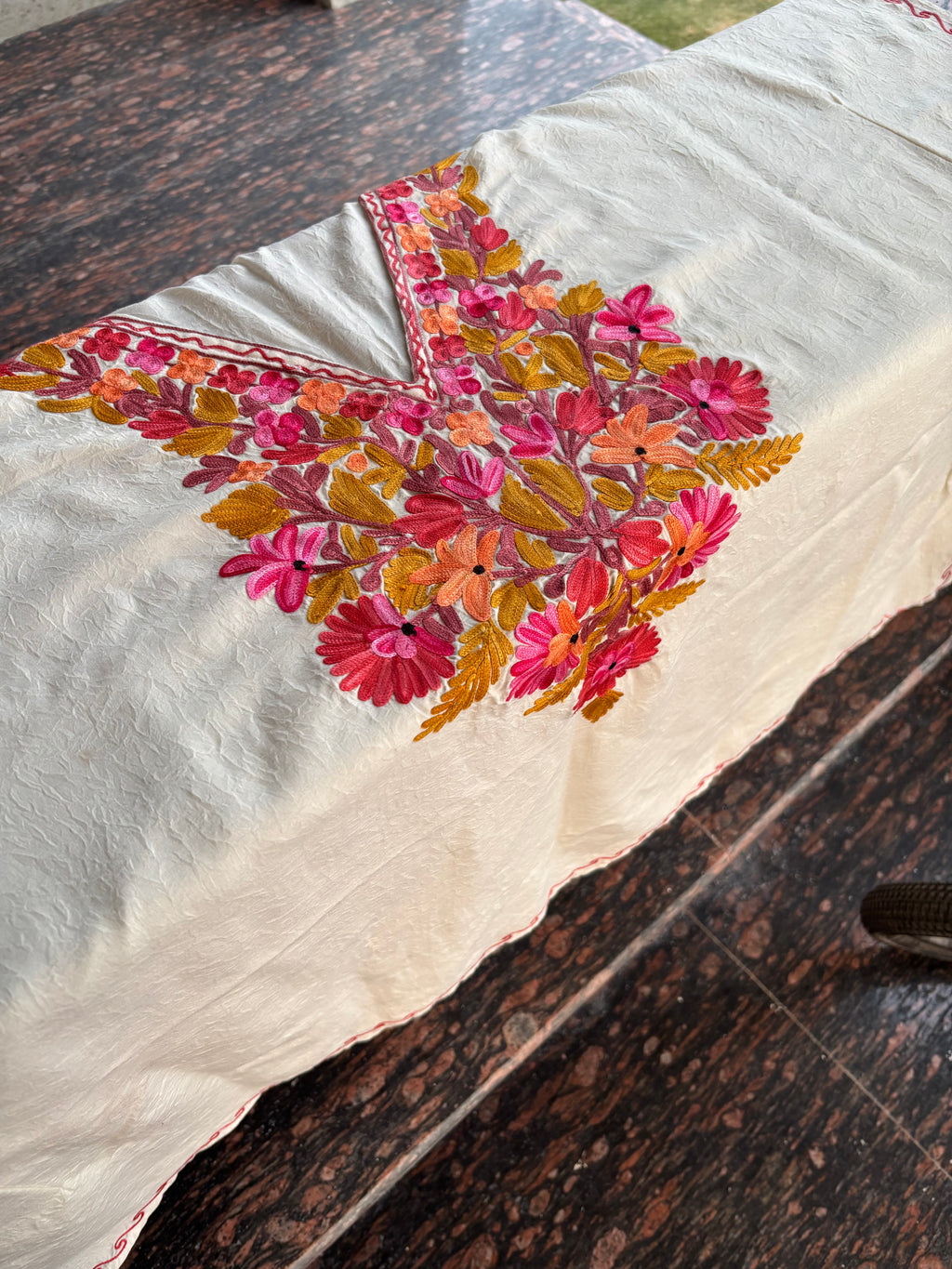 Kashmiri Kaftan – Crush Cotton | Off White