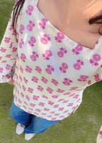 Lavender Meadow Bell Sleeve Kurti Size (M)