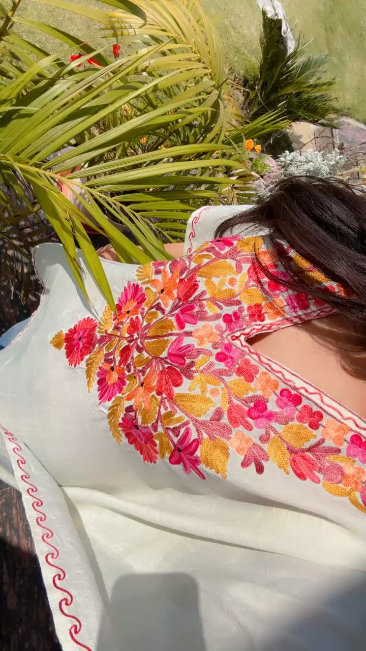 Kashmiri Kaftan – Crush Cotton | Off White