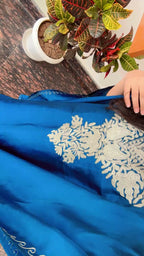 Kanira Midnight Blue Embroidered Kaftan Set
